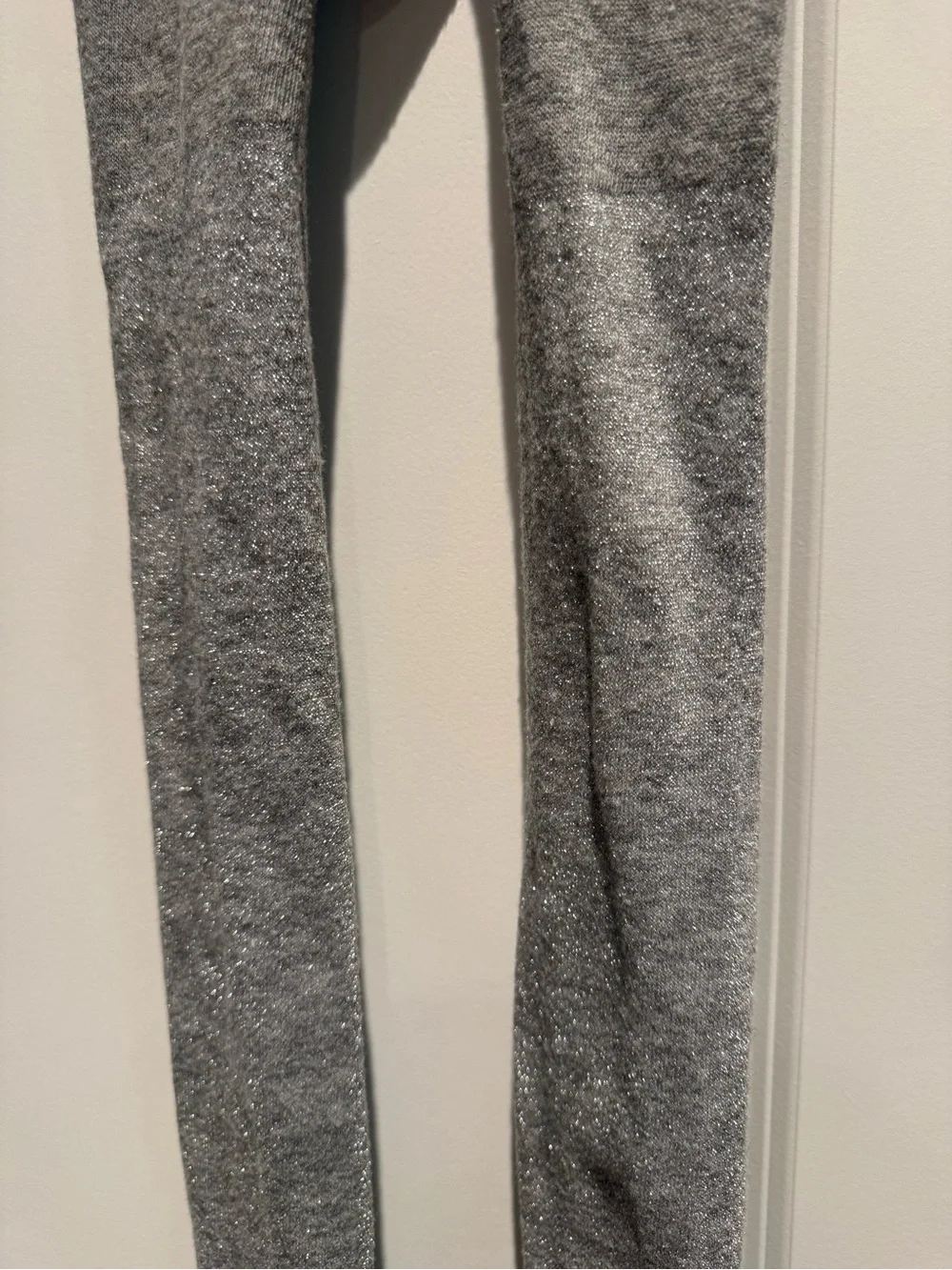 Justice Silver Glitter Knit Girls' Leggings